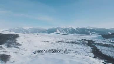 冬季新疆喀纳斯古村禾木风光mp41080P视频素材